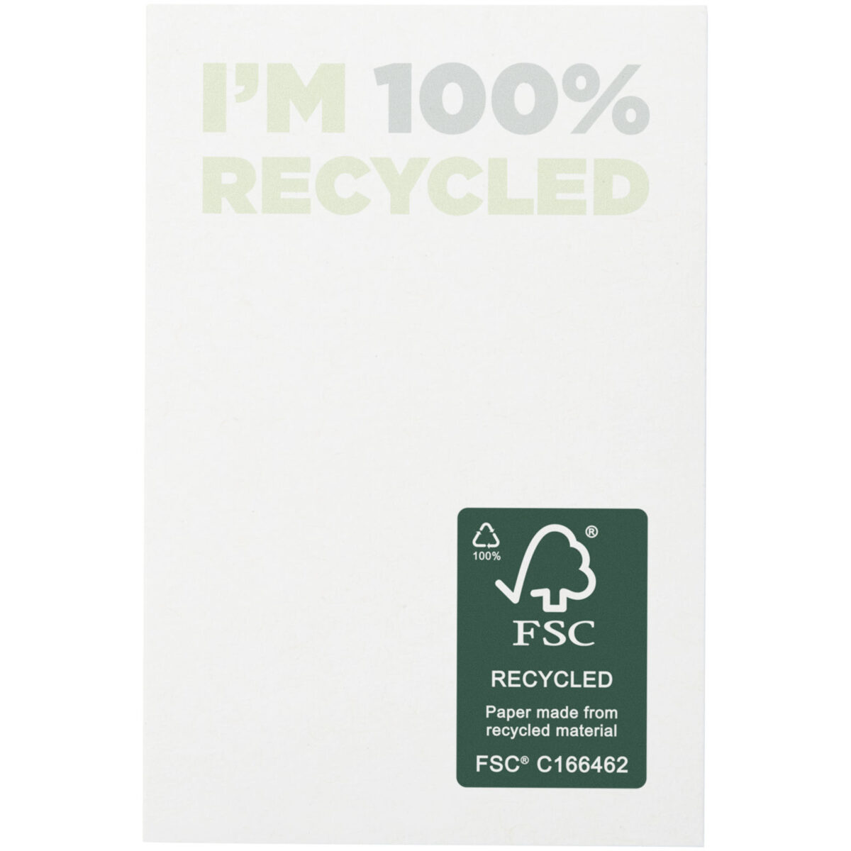 Sticky-Mate® recycled sticky notes 50 x 75 mm – White front view