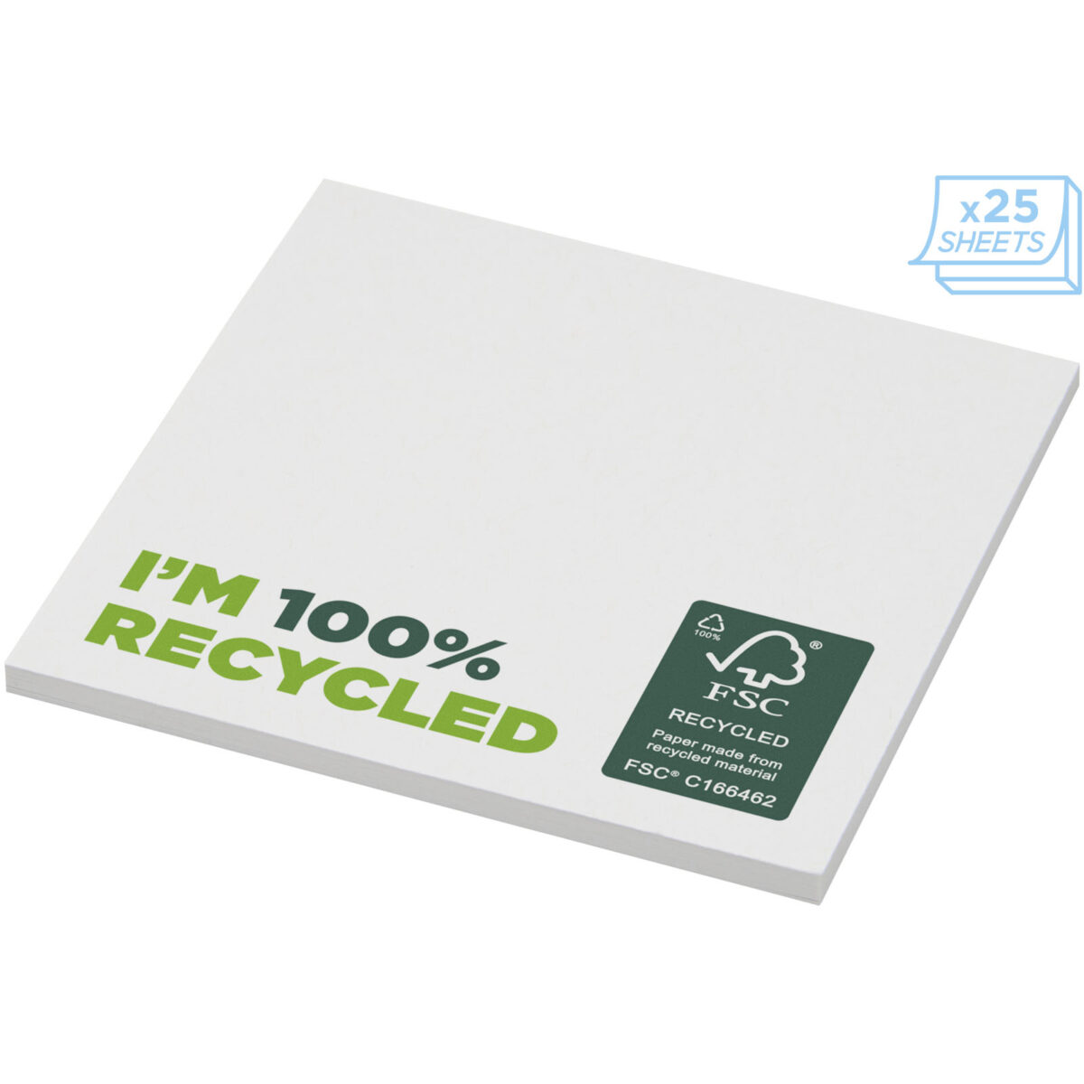 Sticky-Mate® recycled sticky notes 75 x 75 mm – White extra view