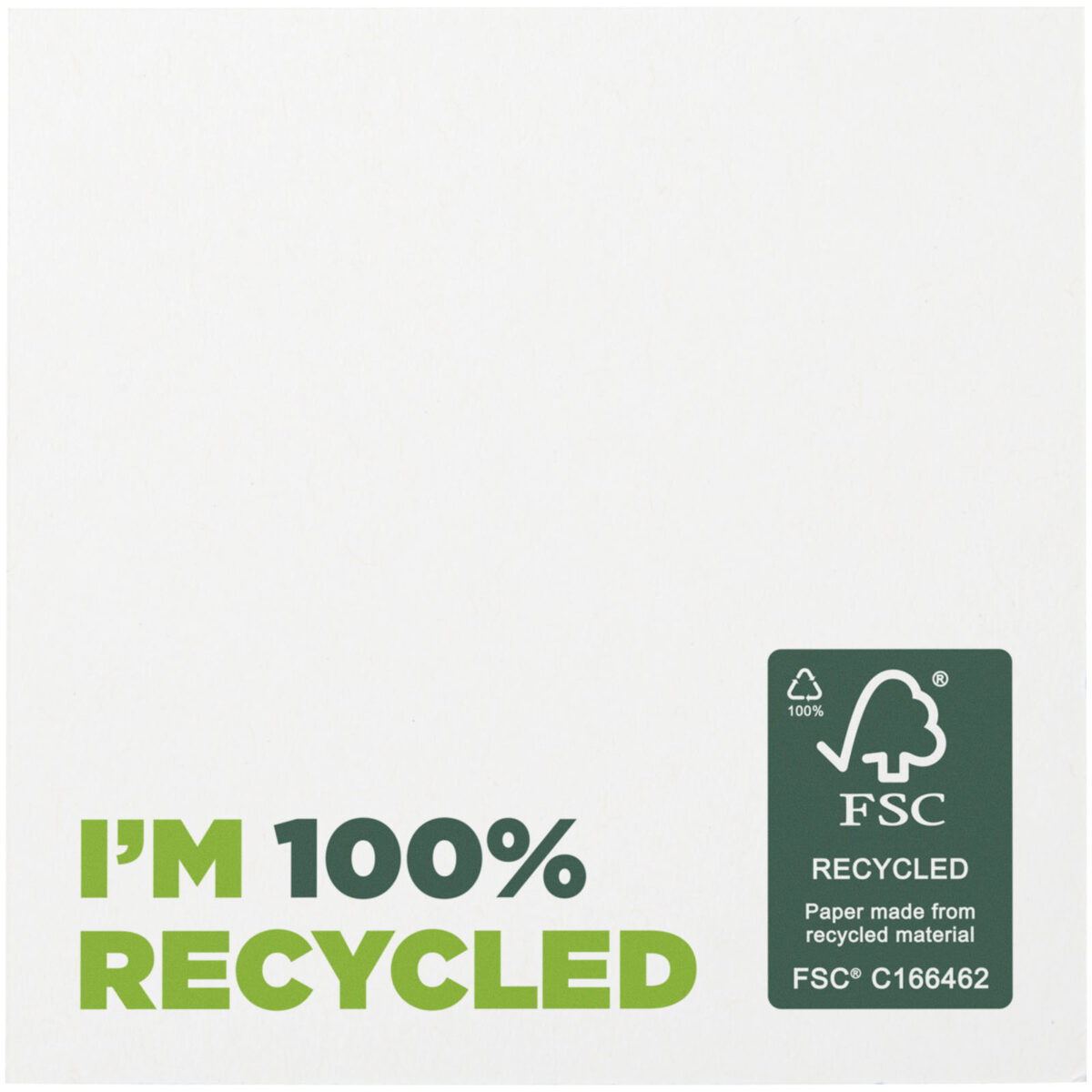Sticky-Mate® recycled sticky notes 75 x 75 mm – White front view