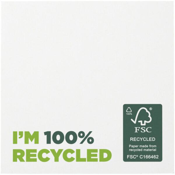 Sticky-Mate® recycled sticky notes 75 x 75 mm – White front view
