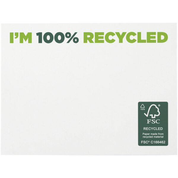 Sticky-Mate® recycled sticky notes 100x75 mm – White front view