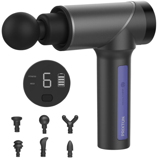 Prixton MGF100 massage gun – Solid black with logo
