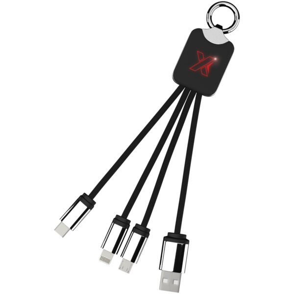 SCX.design C15 quatro light-up cable – Red with logo