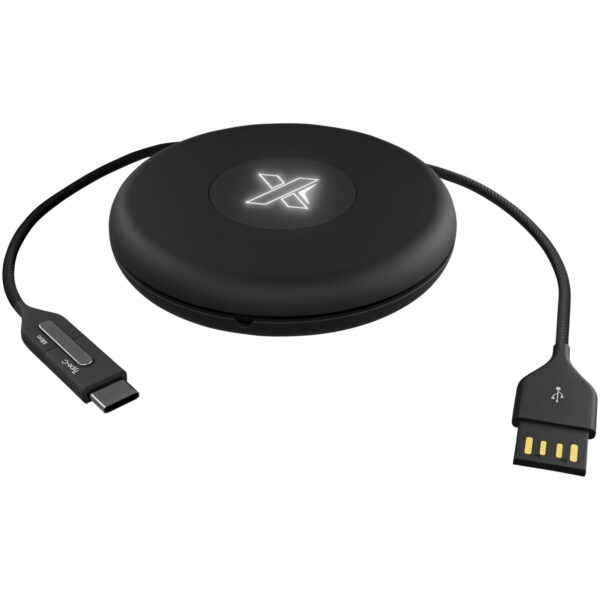 SCX.design C18 3-in-1 travel light-up cable – Solid black with logo