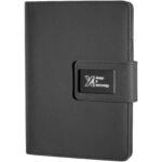 SCX.design O16 A5 light-up notebook power bank – Solid black front view