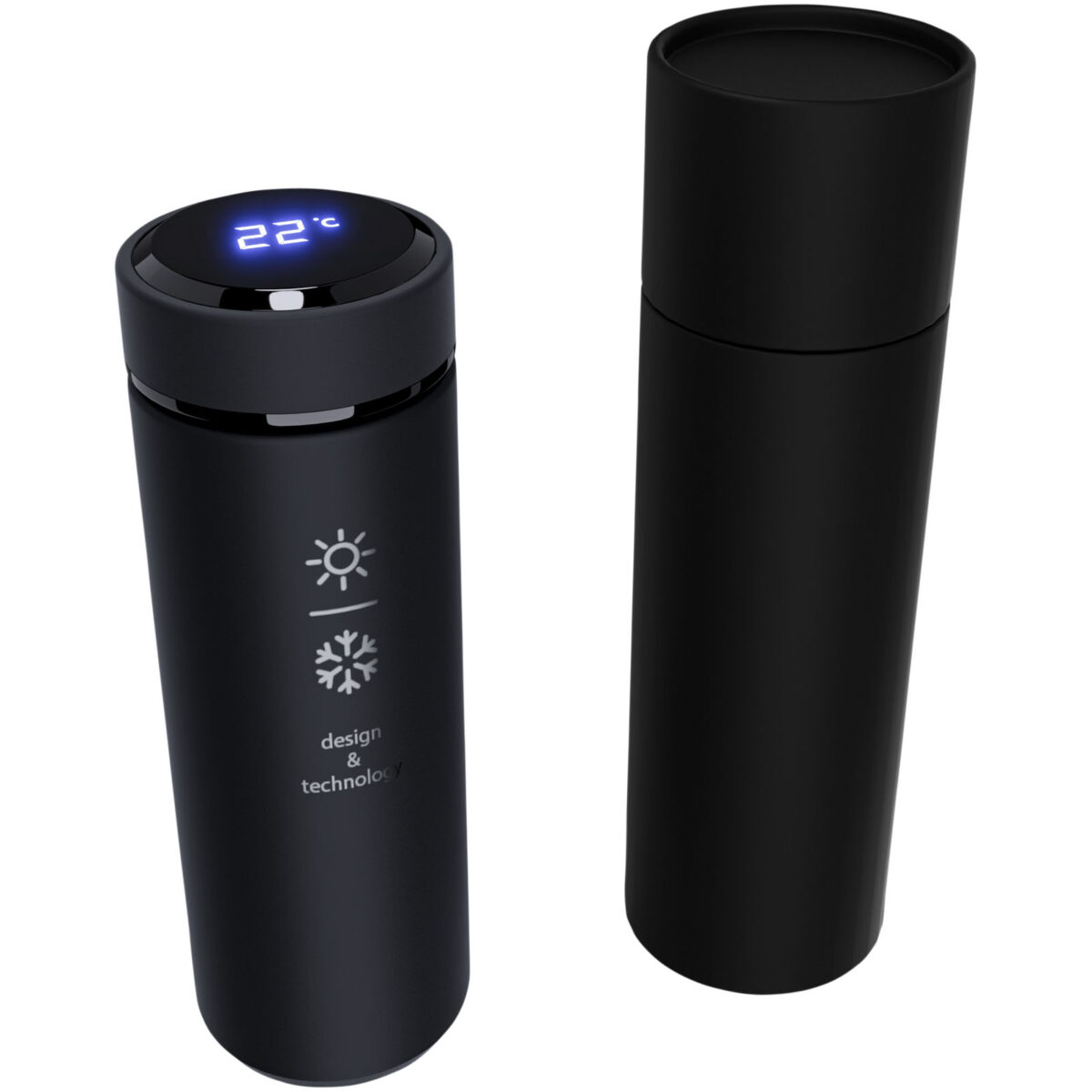 SCX.design D10 insulated smart bottle – Solid black extra view