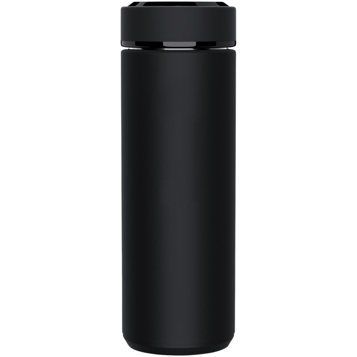 SCX.design D10 insulated smart bottle – Solid black front view