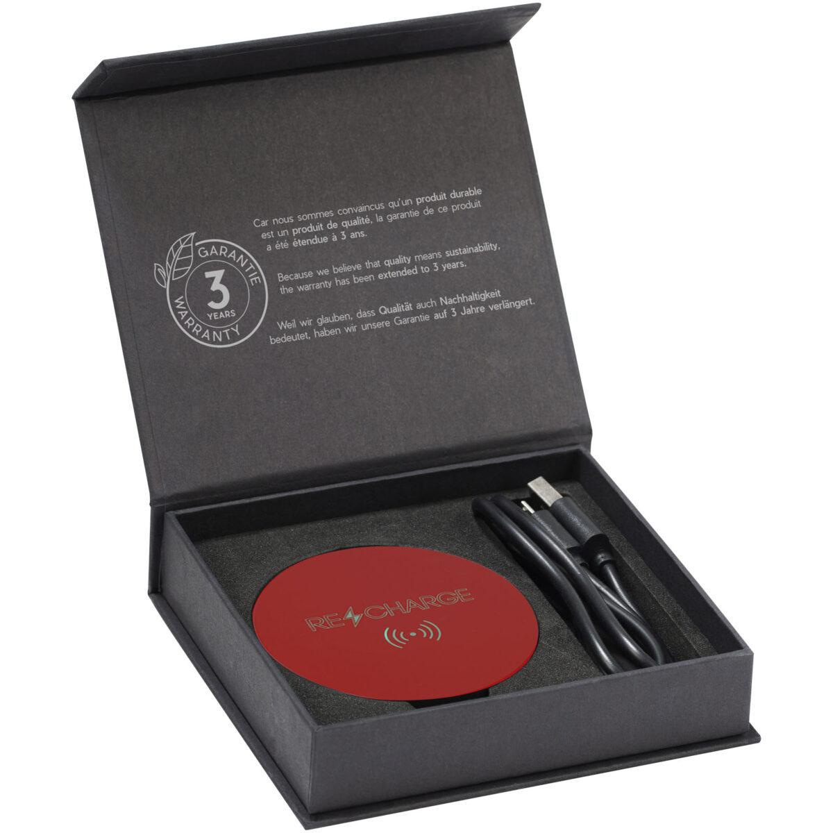 SCX.design W12 wireless charging station – Mid red extra view