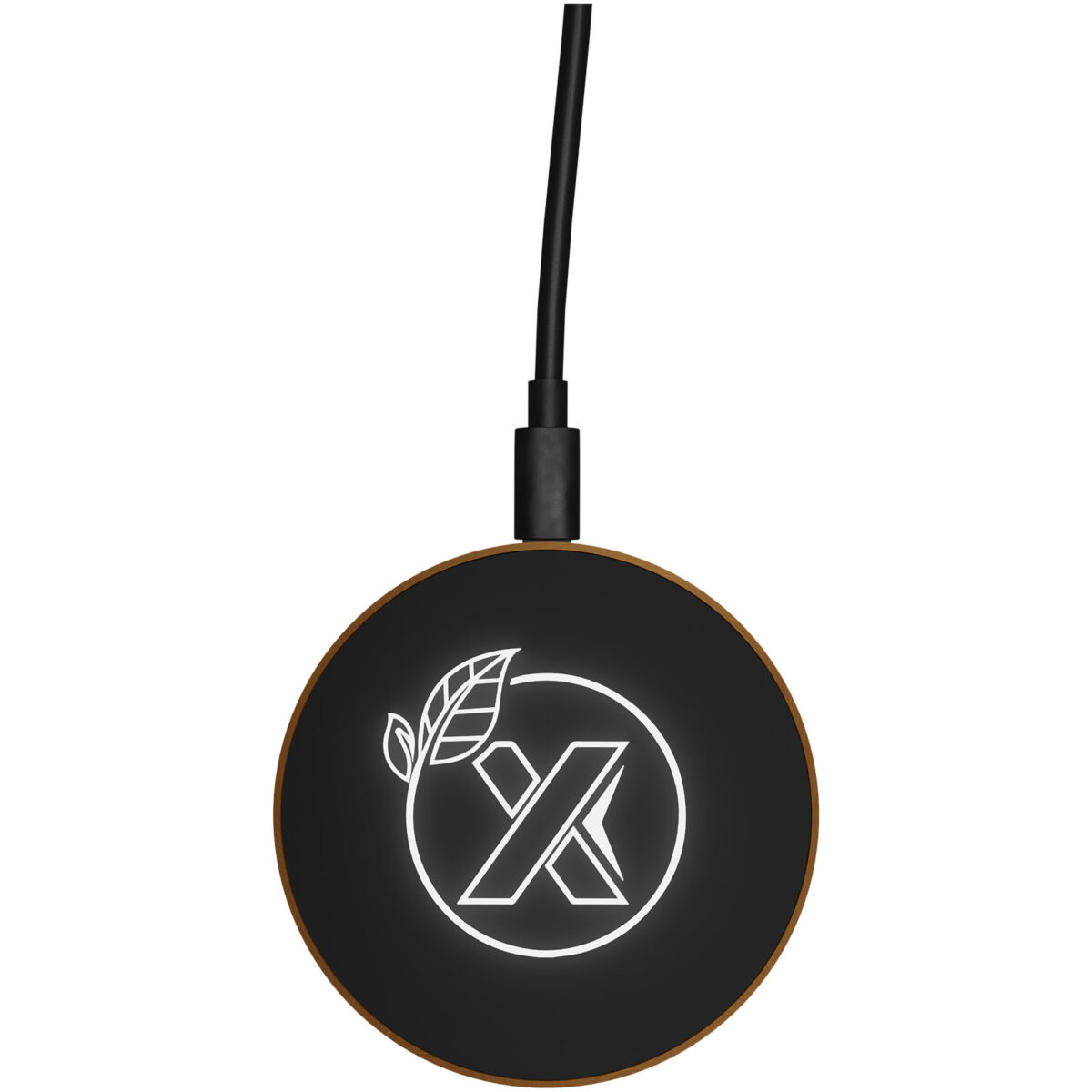 SCX.design W13 10W wooden wireless charging station – Brown front view