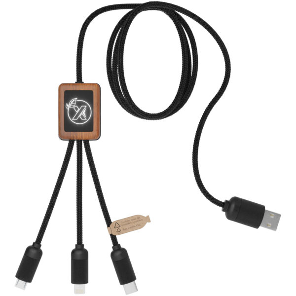 SCX.design C29 3-in-1 bamboo cable – Wood with logo