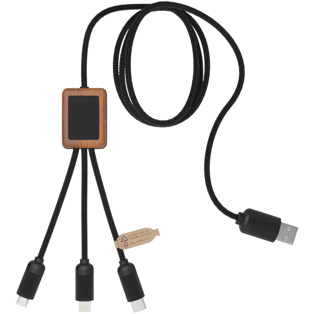 SCX.design C29 3-in-1 bamboo cable – Wood front view
