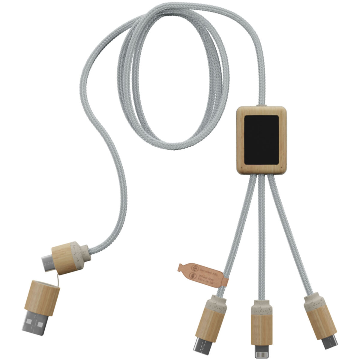 SCX.design C49 5-in-1 charging cable – Light brown back view