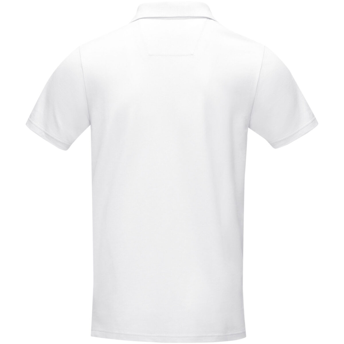 Graphite short sleeve men’s organic polo – White back view