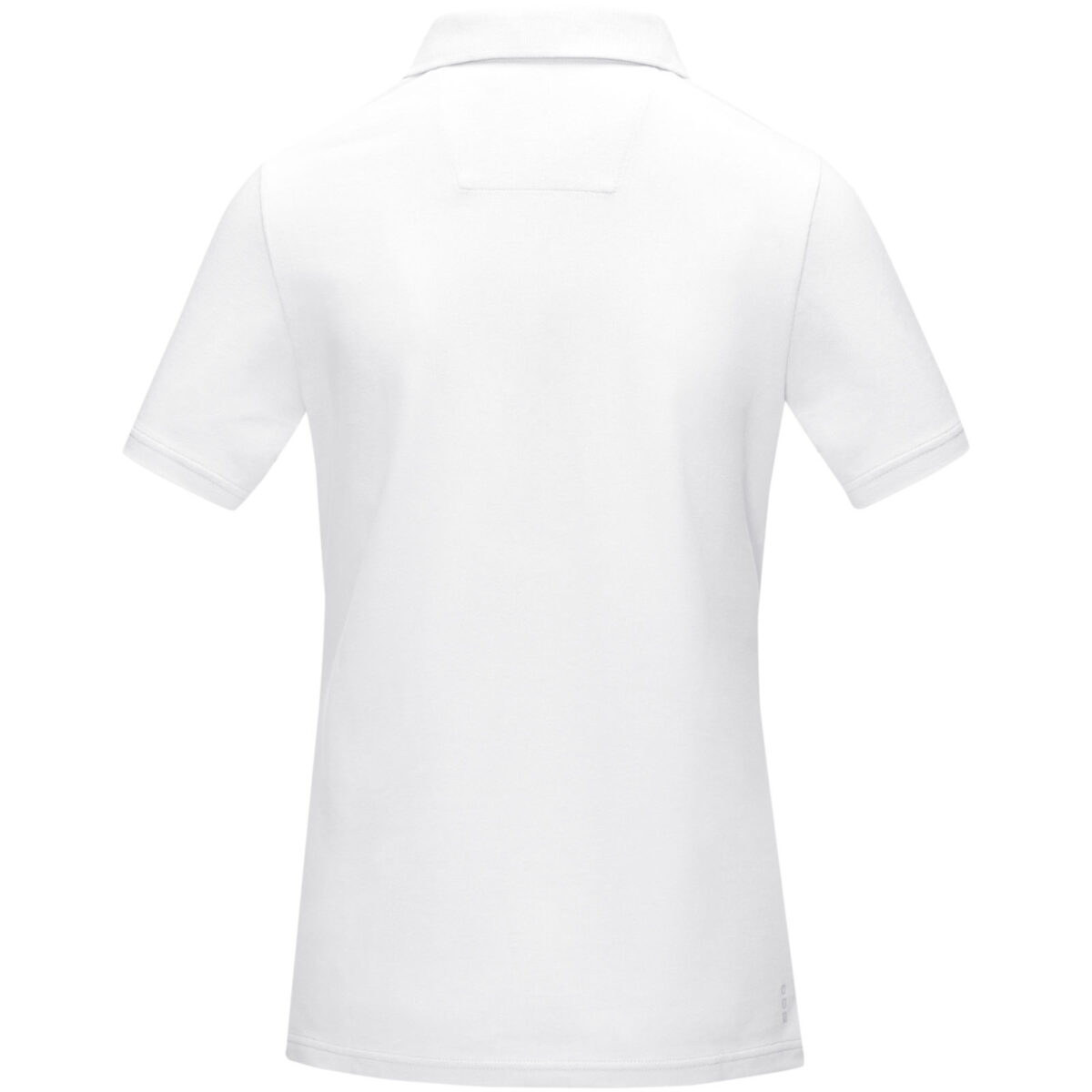 Graphite short sleeve women’s organic polo – White back view