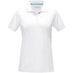 Graphite short sleeve women’s organic polo – White front view