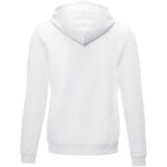 Ruby men’s organic recycled full zip hoodie – White back view