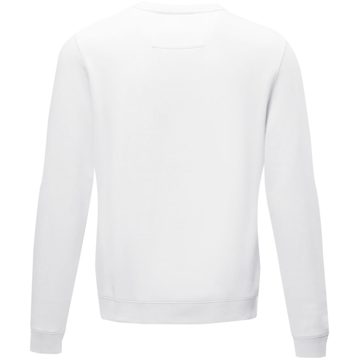 Jasper men’s organic recycled crewneck sweater – White back view