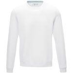 Jasper men’s organic recycled crewneck sweater – White front view