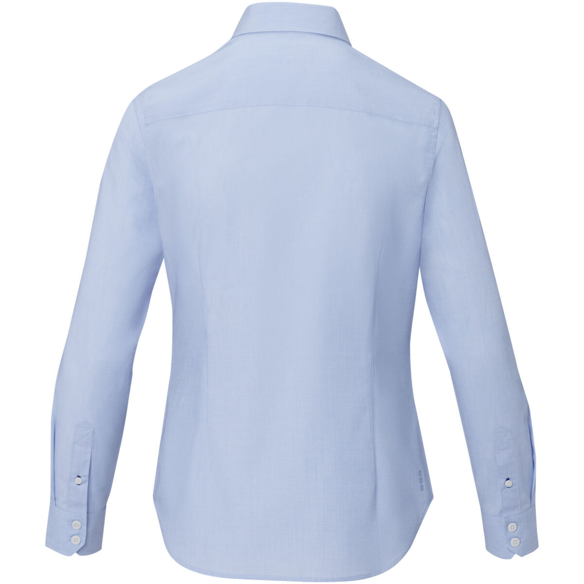 Cuprite long sleeve women's organic shirt – Light blue back view