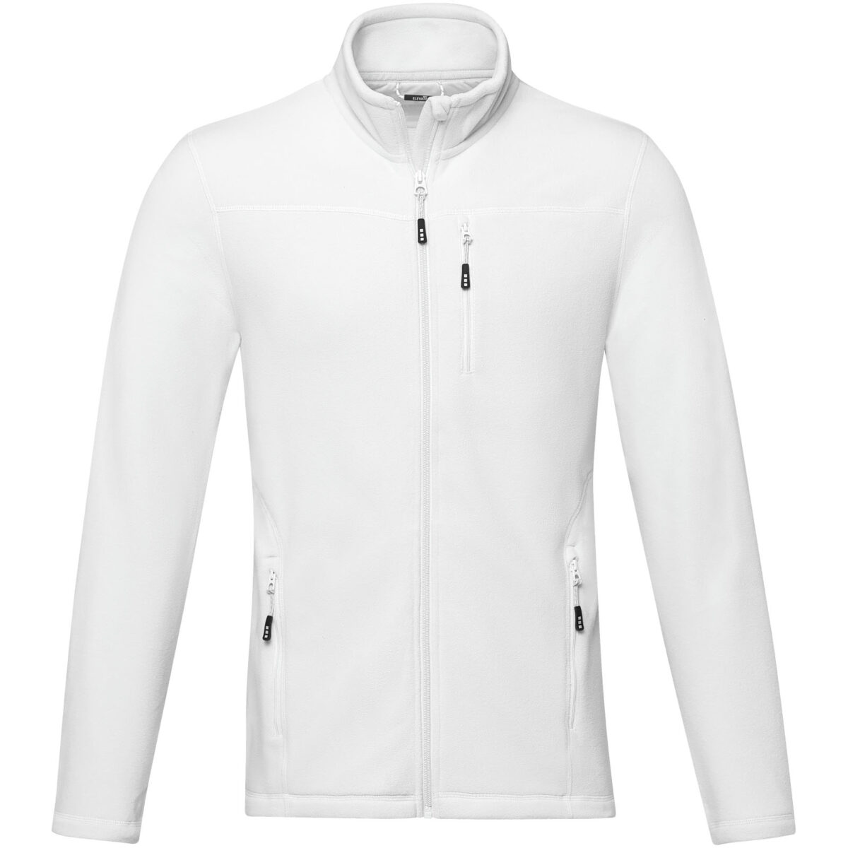 Amber men's GRS recycled full zip fleece jacket – White front view