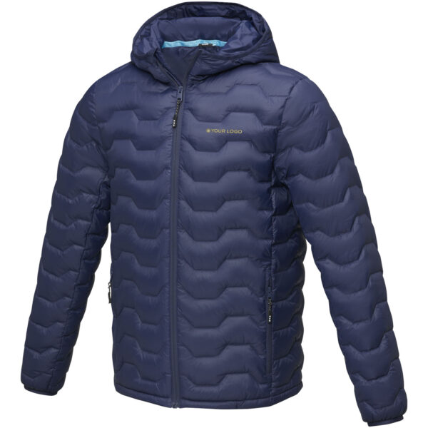 Petalite men's GRS recycled insulated down jacket – Navy with logo