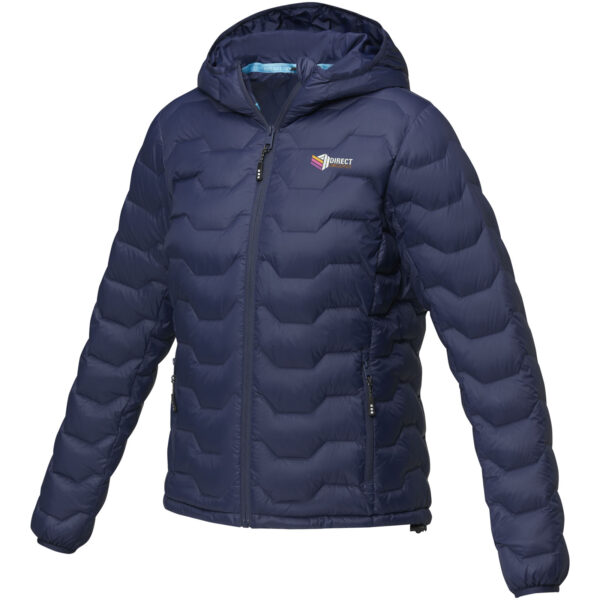 Petalite women's GRS recycled insulated down jacket – Navy with logo