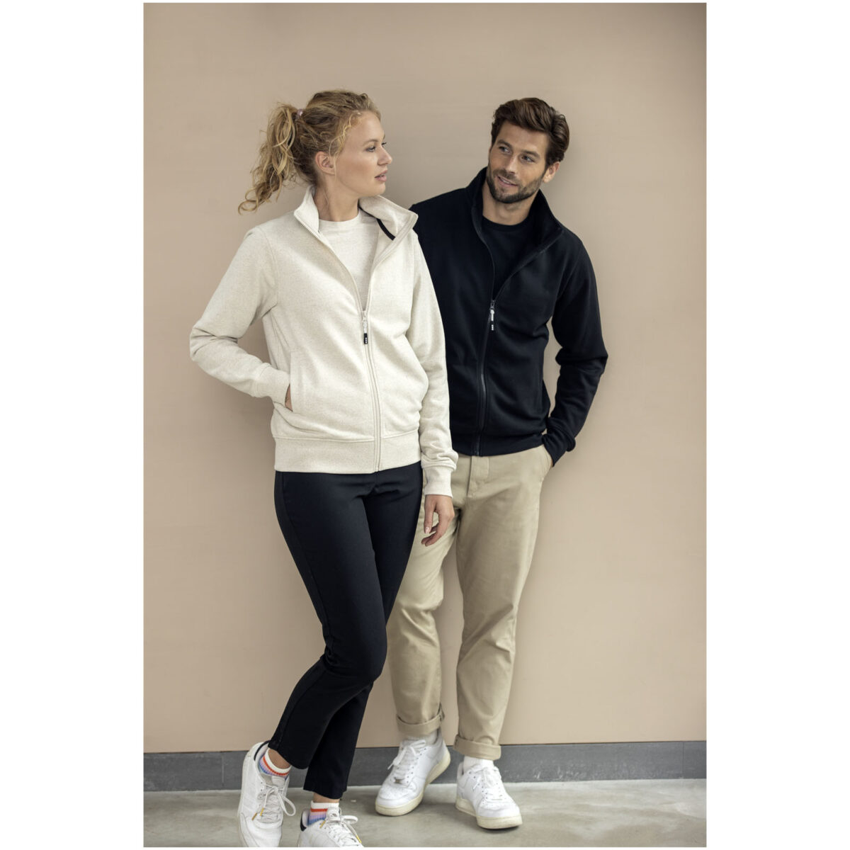 Galena unisex Aware™ recycled full zip sweater – White extra view