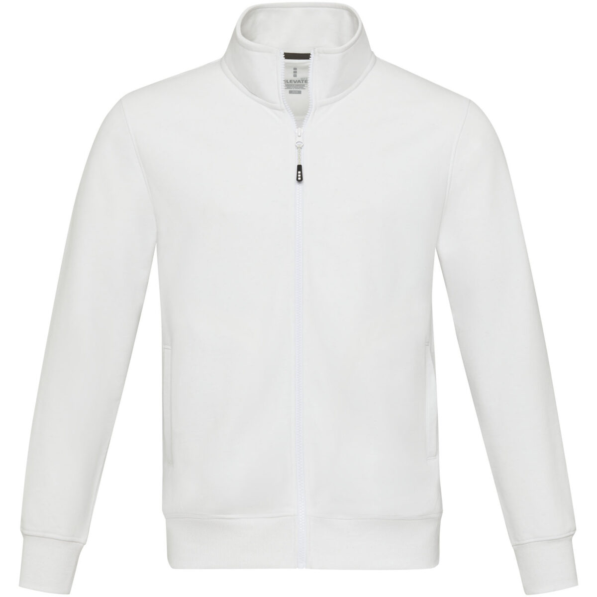 Galena unisex Aware™ recycled full zip sweater – White front view
