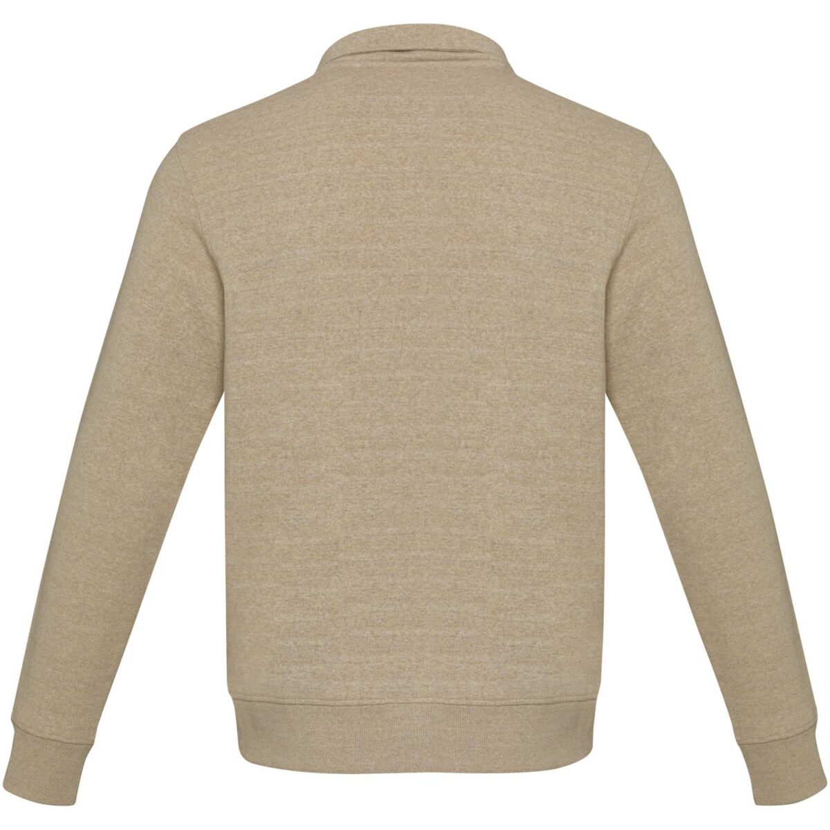 Tin unisex Aware™ recycled quarter zip sweater – Oatmeal back view