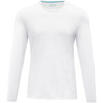 Ponoka long sleeve men's organic t-shirt – White front view