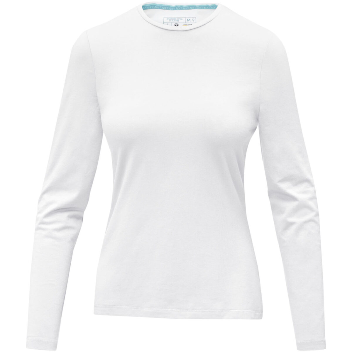 Ponoka long sleeve women's organic t-shirt – White front view