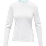 Ponoka long sleeve women's organic t-shirt – White front view