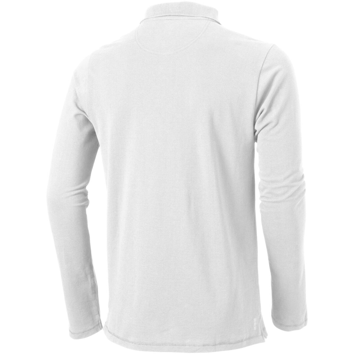 Oakville long sleeve men's polo – White back view
