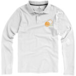 Oakville long sleeve men's polo – White with logo