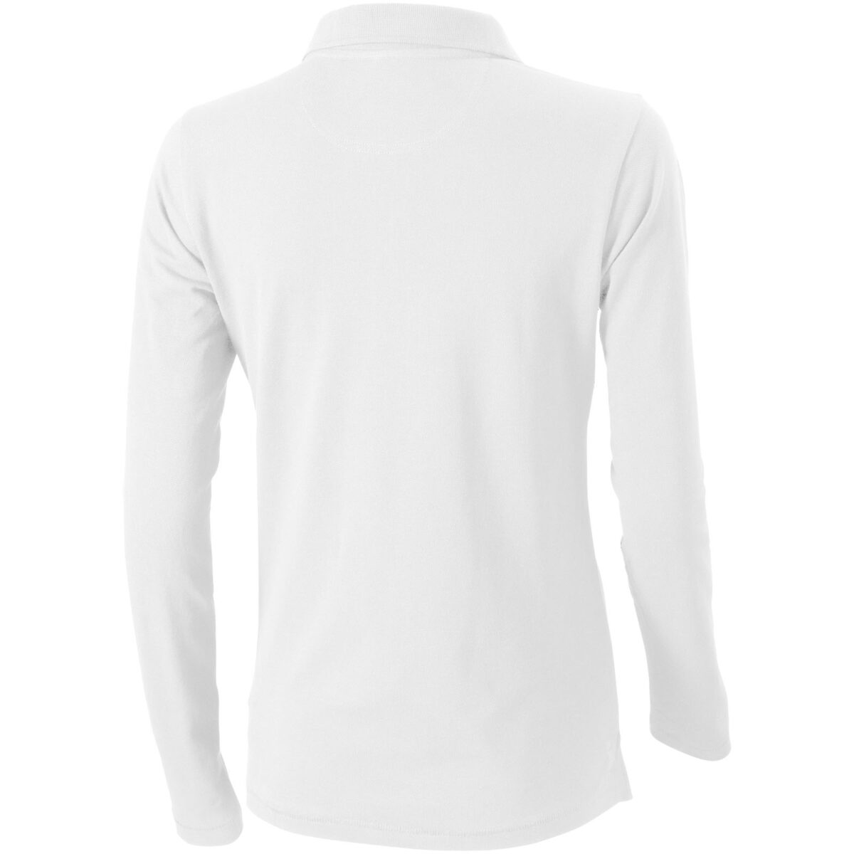 Oakville long sleeve women's polo – White back view