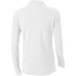 Oakville long sleeve women's polo – White back view