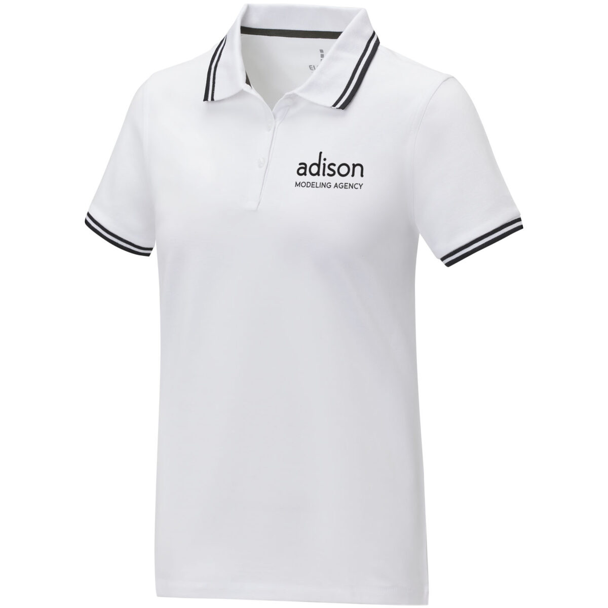 Amarago short sleeve women's tipping polo – White with logo