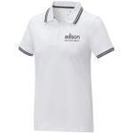 Amarago short sleeve women's tipping polo – White with logo