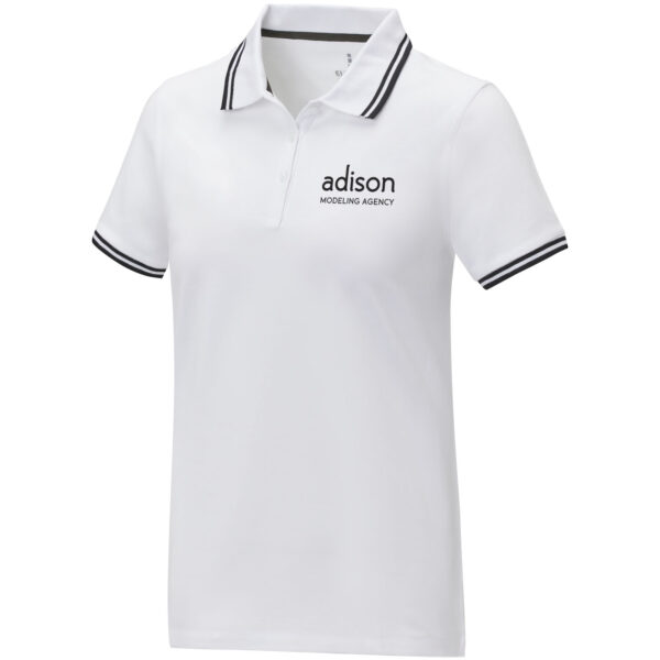 Amarago short sleeve women's tipping polo – White with logo