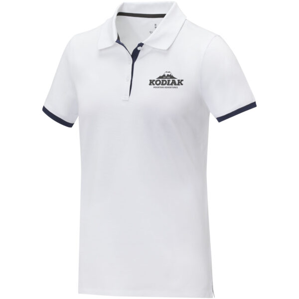 Morgan short sleeve women's duotone polo – White with logo