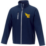 Orion men's softshell jacket – Navy with logo