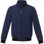 Keefe unisex lightweight bomber jacket – Navy front view