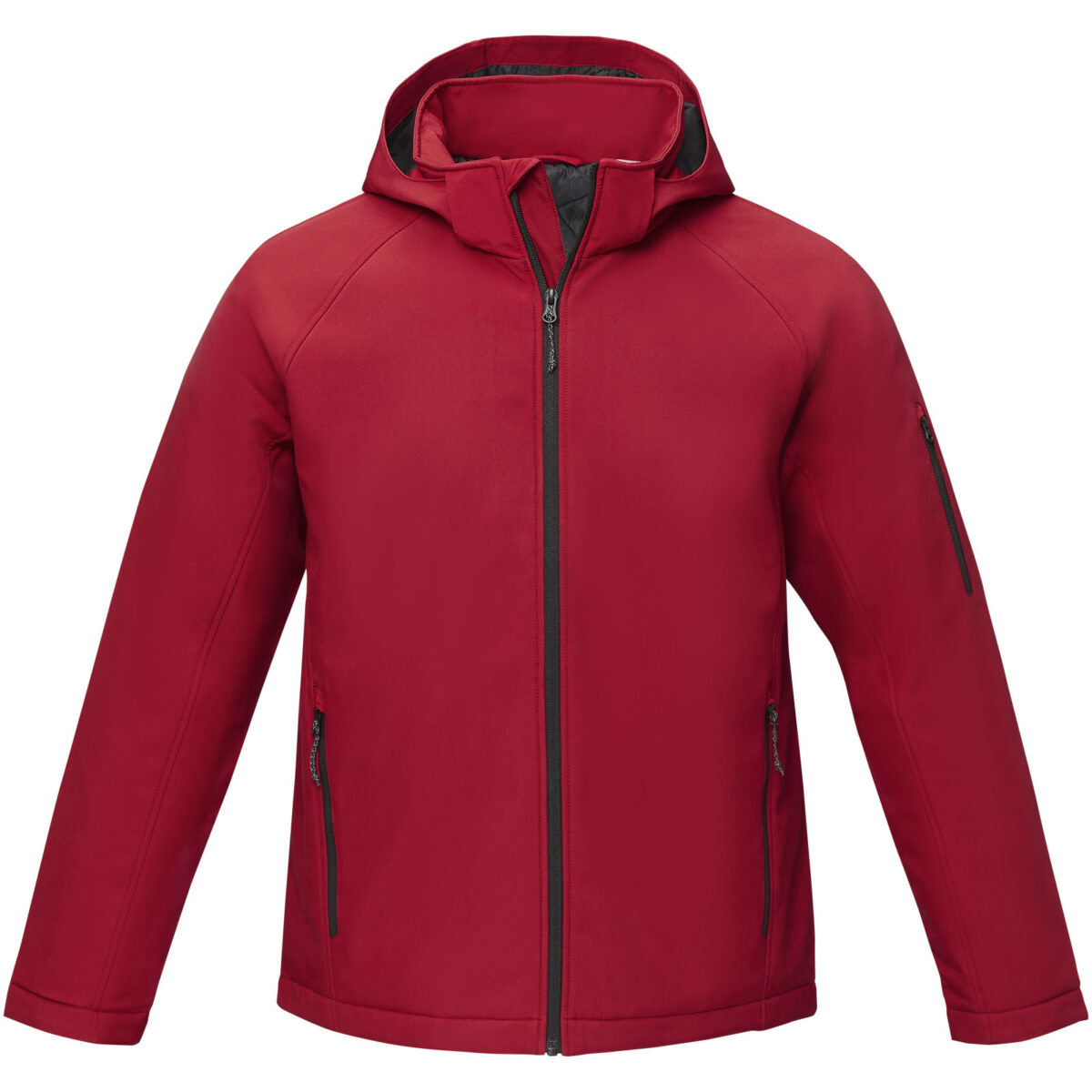 Notus men's padded softshell jacket – Red front view