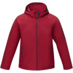 Notus men's padded softshell jacket – Red front view