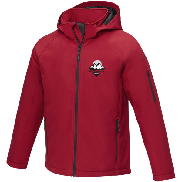 Notus men's padded softshell jacket – Red with logo