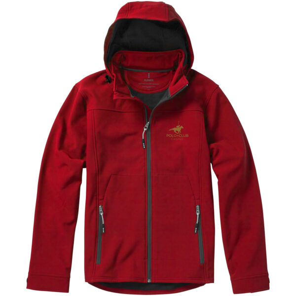 Langley men's softshell jacket – Red with logo