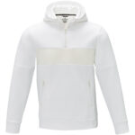 Sayan men's half zip anorak hooded sweater – White front view