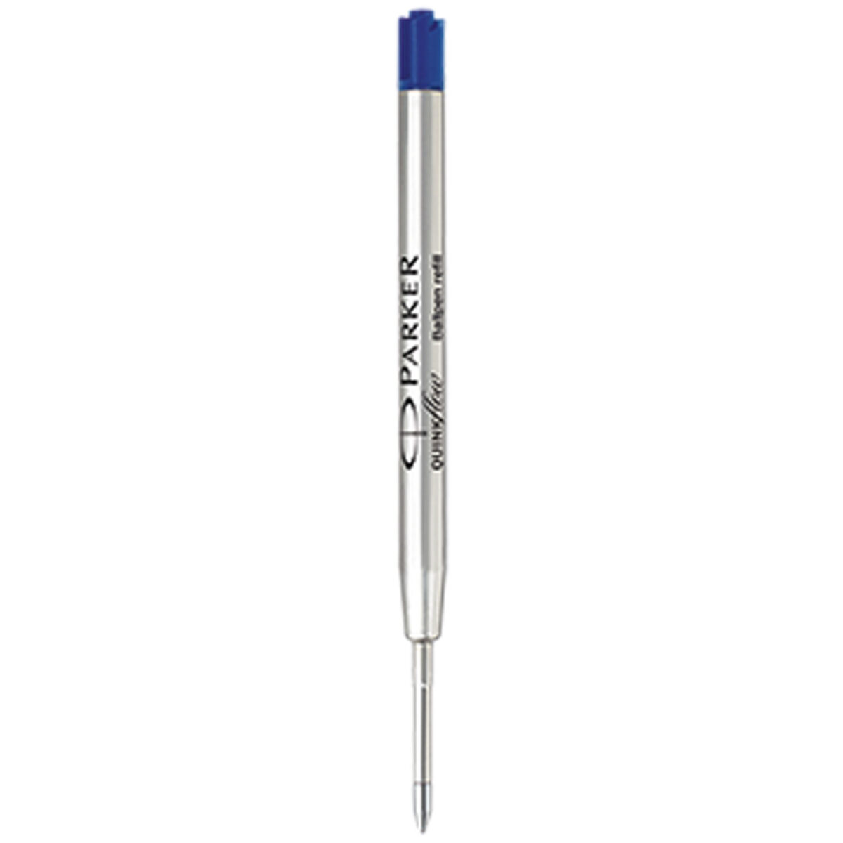 Parker Quinkflow ballpoint pen refill (blue ink) – Silver front view