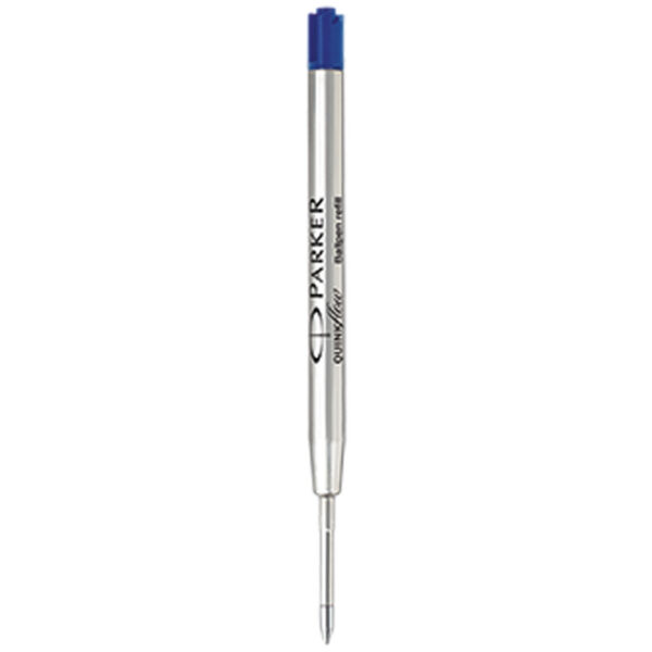 Parker Quinkflow ballpoint pen refill (blue ink) – Silver front view