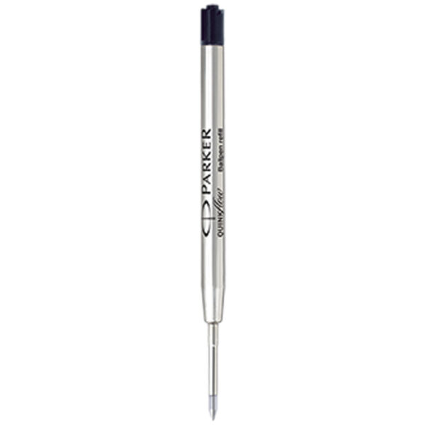 Parker Quinkflow ballpoint pen refill (black ink) – Silver front view